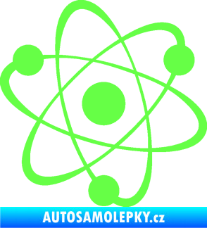 Samolepka Atom  Fluorescentní zelená