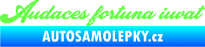 Samolepka Audaces fortuna iuvat nápis odvážnému štěstí přeje Fluorescentní zelená