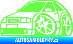 Samolepka Audi A3 karikatura levá Fluorescentní zelená