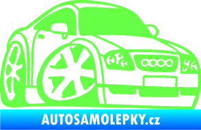 Samolepka Audi TT karikatura pravá Fluorescentní zelená