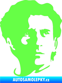 Samolepka Silueta Ayrton Senna pravá Fluorescentní zelená