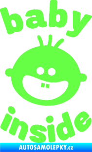 Samolepka Baby inside 002 levá dva zuby na palubě Fluorescentní zelená