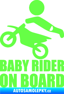 Samolepka Baby rider on board levá Fluorescentní zelená