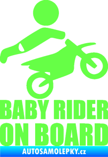 Samolepka Baby rider on board pravá Fluorescentní zelená