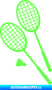 Samolepka Badminton rakety levá Fluorescentní zelená