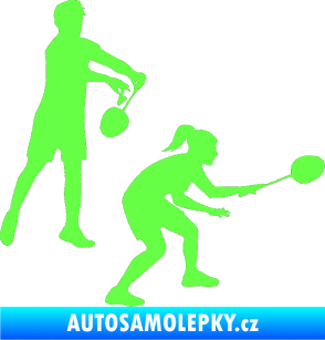 Samolepka Badminton team pravá Fluorescentní zelená