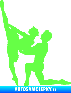 Samolepka Balet 002 levá taneční pár Fluorescentní zelená