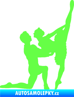 Samolepka Balet 002 pravá taneční pár Fluorescentní zelená