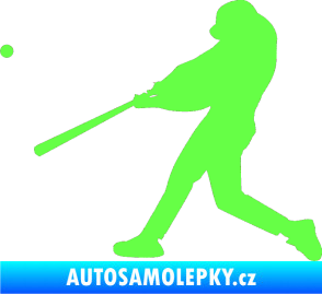 Samolepka Baseball 001 levá Fluorescentní zelená