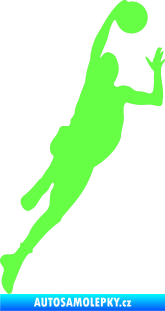 Samolepka Basketbal 003 pravá Fluorescentní zelená