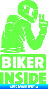 Samolepka Biker inside 003 pravá motorkář Fluorescentní zelená