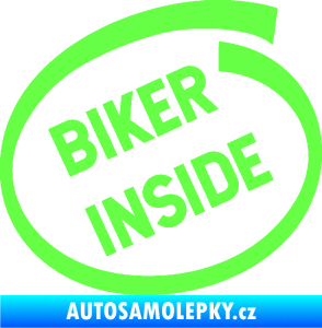 Samolepka Biker inside 005 nápis Fluorescentní zelená