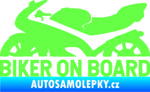 Samolepka Biker on board levá motorka Fluorescentní zelená