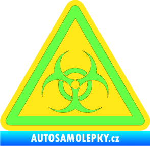Samolepka Biohazard barevný trojúhelník Fluorescentní zelená
