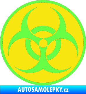 Samolepka Biohazard barevný  Fluorescentní zelená