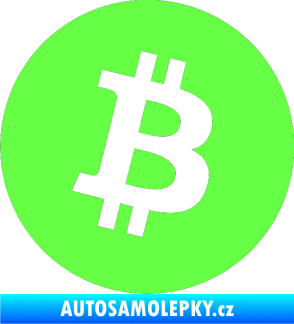 Samolepka Bitcoin 001 Fluorescentní zelená