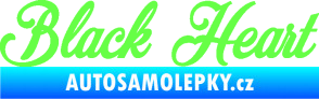 Samolepka Black Heart nápis Fluorescentní zelená