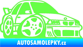 Samolepka BMW e30 karikatura pravá Fluorescentní zelená