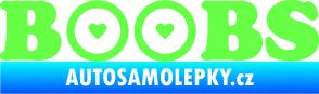 Samolepka Boobs nápis se srdíčky Fluorescentní zelená