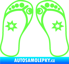 Samolepka Botičky 001 plážové žabky Fluorescentní zelená