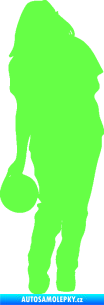 Samolepka Bowling 004 levá hráčka Fluorescentní zelená