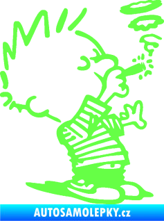 Samolepka Boy kouří pravá Fluorescentní zelená