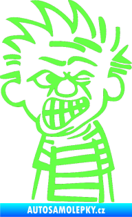 Samolepka Boy naštvanej pravá Fluorescentní zelená