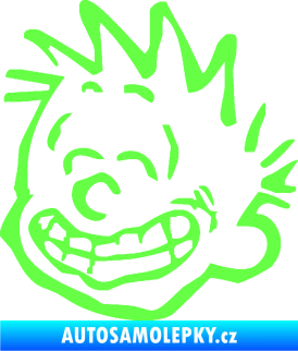 Samolepka Boy s úsměvem levá Fluorescentní zelená
