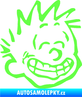 Samolepka Boy s úsměvem pravá Fluorescentní zelená