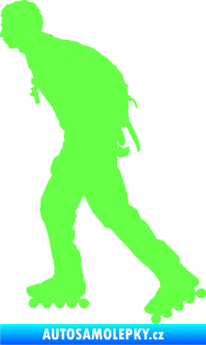 Samolepka Bruslař 002 levá Fluorescentní zelená