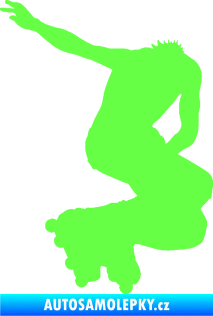 Samolepka Bruslař 005 pravá Fluorescentní zelená