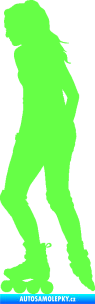 Samolepka Bruslařka 001 levá Fluorescentní zelená