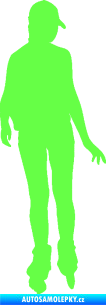 Samolepka Bruslařka 002 pravá Fluorescentní zelená