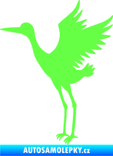 Samolepka Čáp 003 levá Fluorescentní zelená