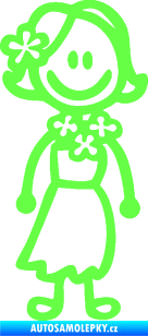 Samolepka Cartoon family slečna Hawai Fluorescentní zelená