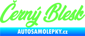 Samolepka Černý blesk nápis Fluorescentní zelená