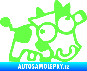 Samolepka Crazy cow pravá Fluorescentní zelená