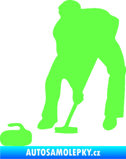 Samolepka Curling 001 levá Fluorescentní zelená