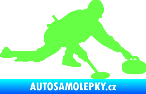 Samolepka Curling 003 pravá Fluorescentní zelená
