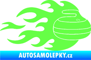 Samolepka Curling 005 pravá kámen Fluorescentní zelená