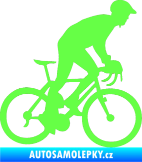 Samolepka Cyklista 003 pravá Fluorescentní zelená