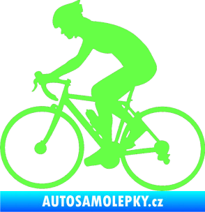 Samolepka Cyklista 005 levá Fluorescentní zelená