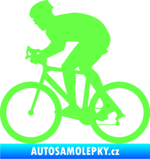 Samolepka Cyklista 008 levá Fluorescentní zelená