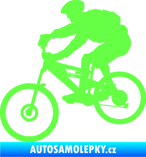 Samolepka Cyklista 009 levá horské kolo Fluorescentní zelená