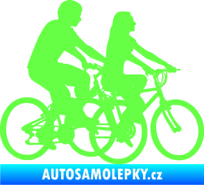 Samolepka Cyklisté 001 pravá pár Fluorescentní zelená