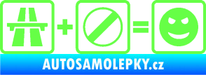 Samolepka Dálnice + konec omezení rychlosti = jízda Fluorescentní zelená