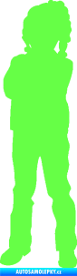 Samolepka Děti silueta 009 levá holčička Fluorescentní zelená