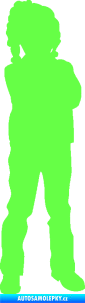 Samolepka Děti silueta 009 pravá holčička Fluorescentní zelená