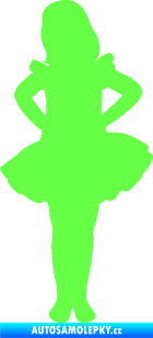 Samolepka Děti silueta 011 levá holčička tanečnice Fluorescentní zelená
