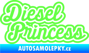 Samolepka Diesel princess nápis Fluorescentní zelená